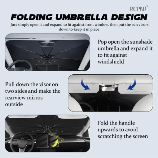 Ricpind Solar Blocker Windshield Umbrella - Image 5