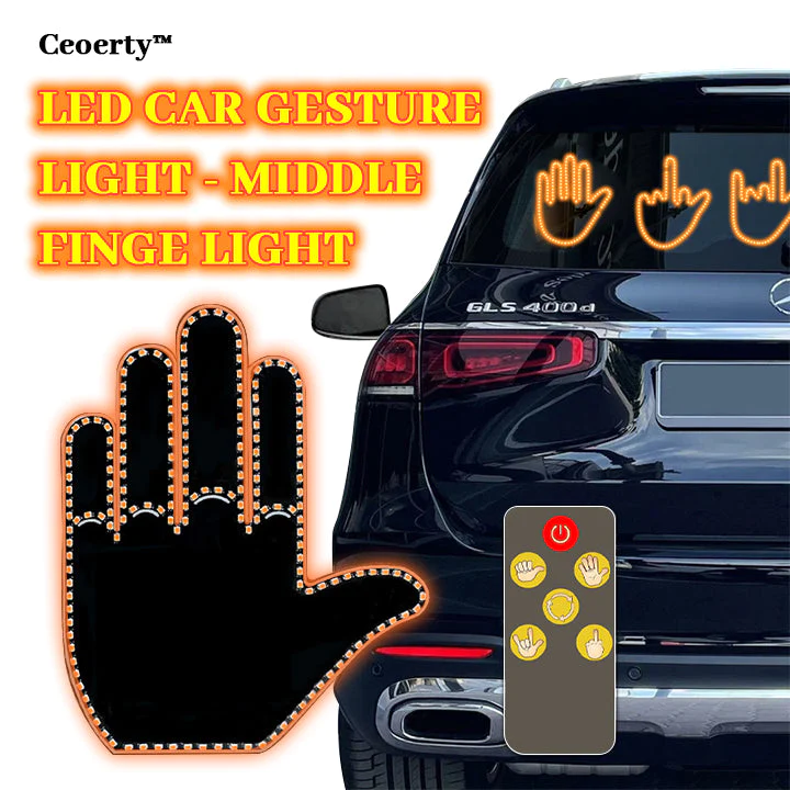 Middle Finger Gesture Light With Remote, Middle Finger Car Light