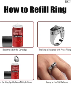 RICPIND Pepper Defense Spray Survival Ring