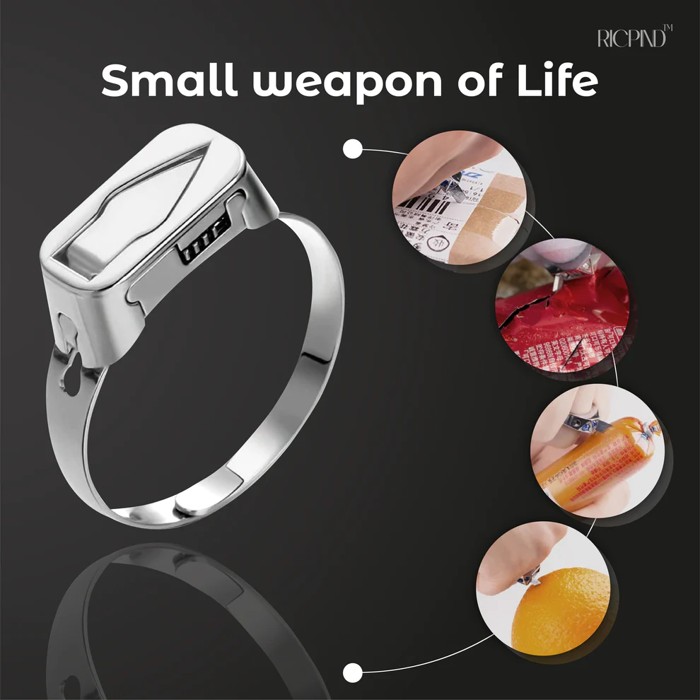 RICPIND Stainless Steel Hidden Blade Defence Ring