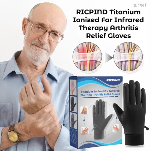 RICPIND Titanium Ionized Far Infrared Therapy ArthritisRelief Gloves - Image 4