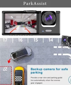 Seurico™ Three-Channel Dash Cam with IR Night Vision & G-Sensor