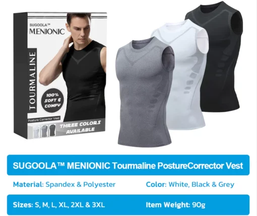 Sugoola™ MENIONIC Tourmaline PostureCorrector Vest