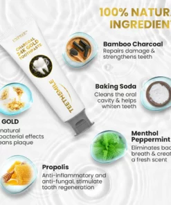 UNPREE™ Charcoal 24K Gold Whitening Toothpaste