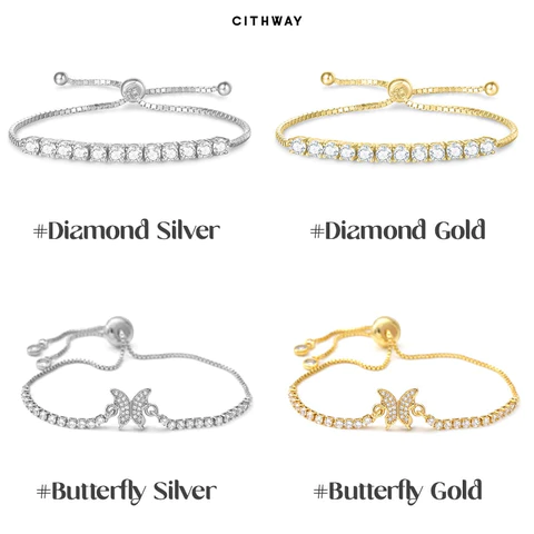 Cithway™ Diamond Butterfly Slider Bracelet