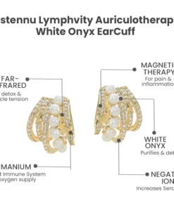 Lymphvity Auriculotherapy White Onyx EarCuff