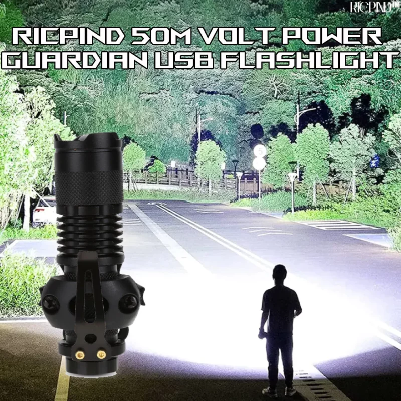 RICPIND 50M Volt Power Guardian USB Flashlight