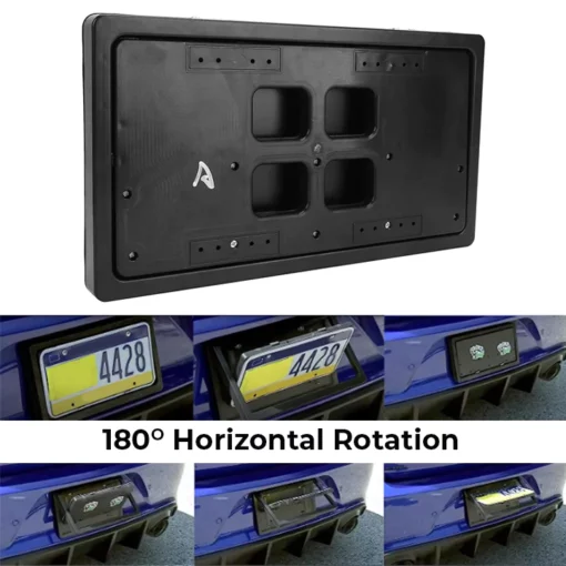 iRosesilk™ 3s Turn-BLACK PlateFlipper Car License Plate Frame