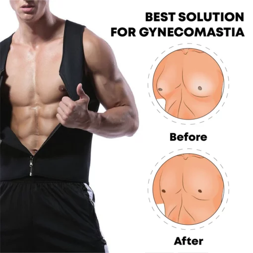 RICPIND ShapeMax Gynecomastia Compression Zipper Vest