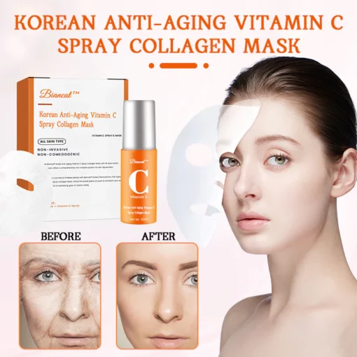 Biancat™ Korean Anti-Aging Vitamin C Spray Collagen Mask