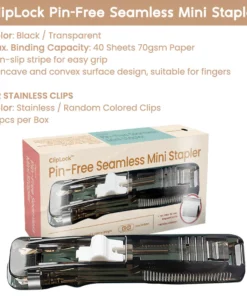 ClipLock Pin-Free Seamless Mini Stapler