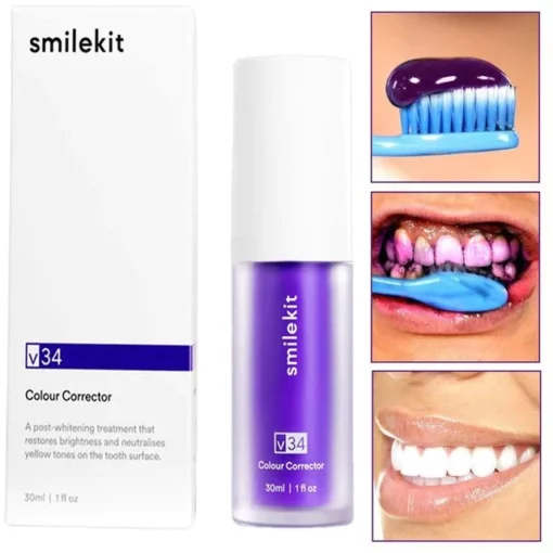 SMILEKIT™ New V34 Series Toothpaste Purple Color Corrector