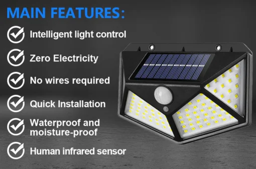 NOWORDUP™ Advanced Solar Security Lights: 128 LEDs, Triple-Mode Sensor