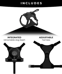 Pawsease™ Dog Harness with Integrated Retractable Lead