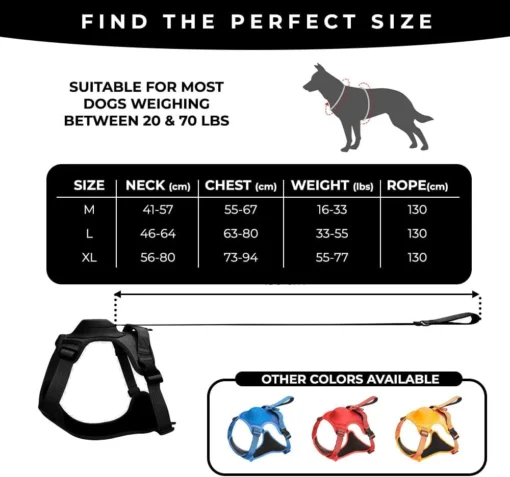 Pawsease™ Dog Harness with Integrated Retractable Lead