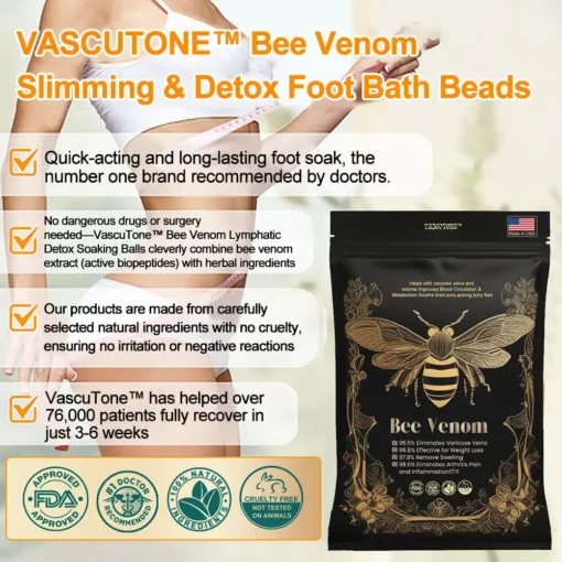 VascuTone™ Bee venom lymphatic detoxification slimming foot bath beads