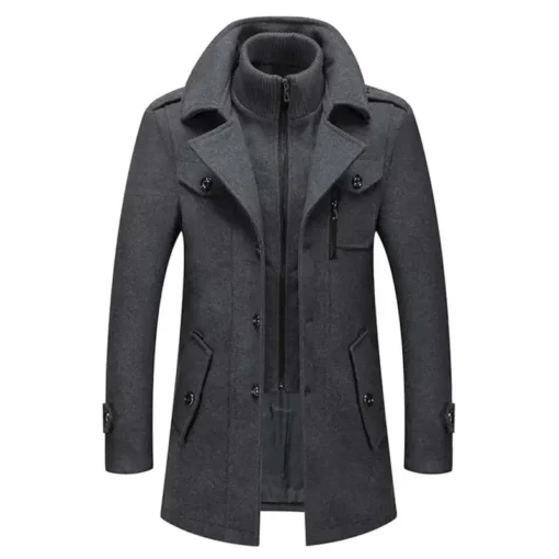 Windproof Wool Two-piece Coat - Image 10