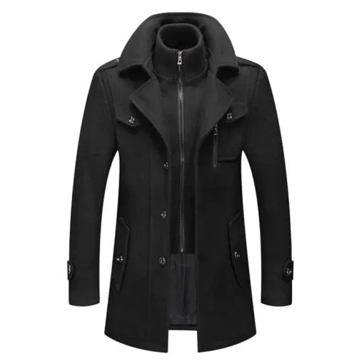 Windproof Wool Two-piece Coat - Image 2