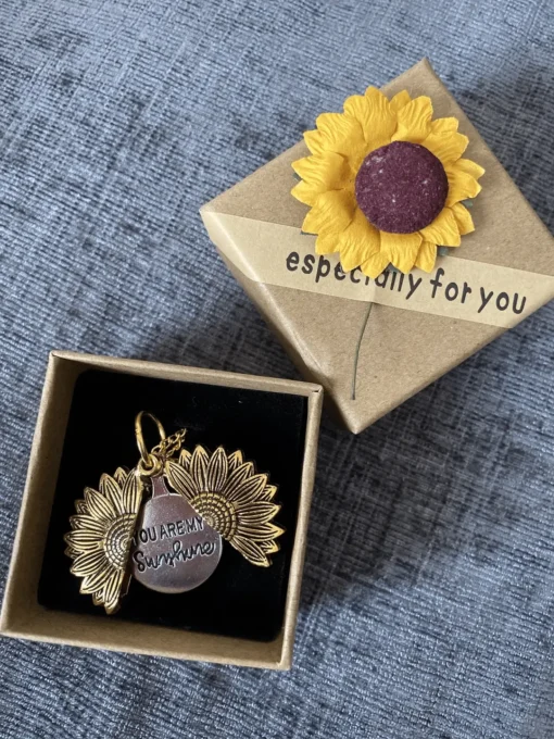 You Are My Sunshine Sunflower Necklace With Gift Box - Image 19