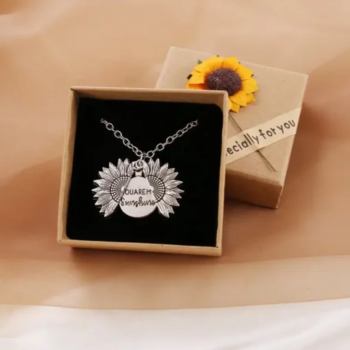 You Are My Sunshine Sunflower Necklace With Gift Box - Image 20