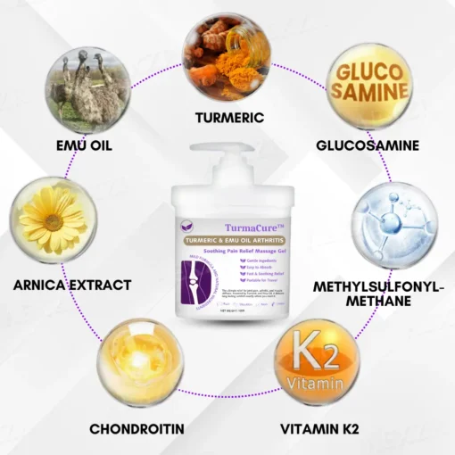 TurmaCure™ Turmeric & Emu Oil Arthritis Soothing Pain Relief Massage Gel
